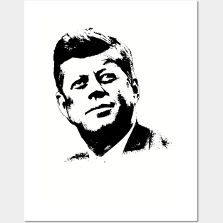 John F. Kennedy Portrait Pop Art Black White Posters and Art